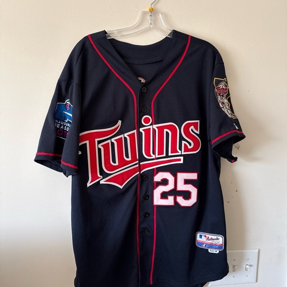 Majestic Navy Blue Twins Baseball Jersey